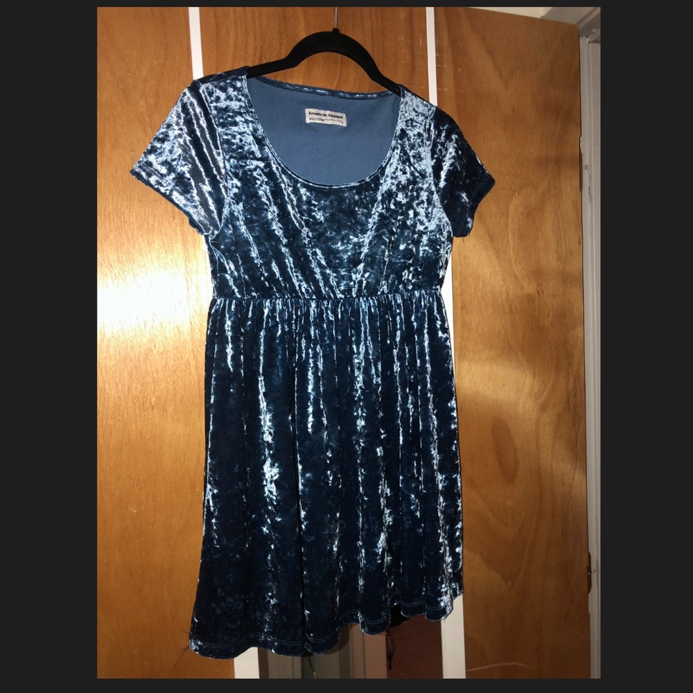 American Apparel blue velvet dress